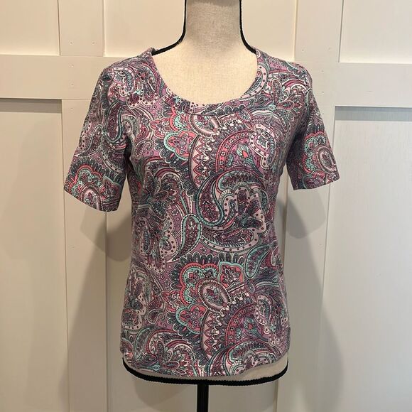 Talbots Petites Paisley Print Cotton Top-FREE with Bundle Purchase - Picture 1 of 6